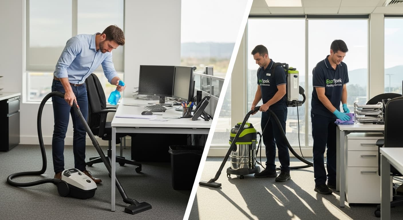 Cover image for Commercial vs. In-House Cleaning: Making the Smart Choice for Wagga Wagga Businesses — Eco Spark Facility Services blog